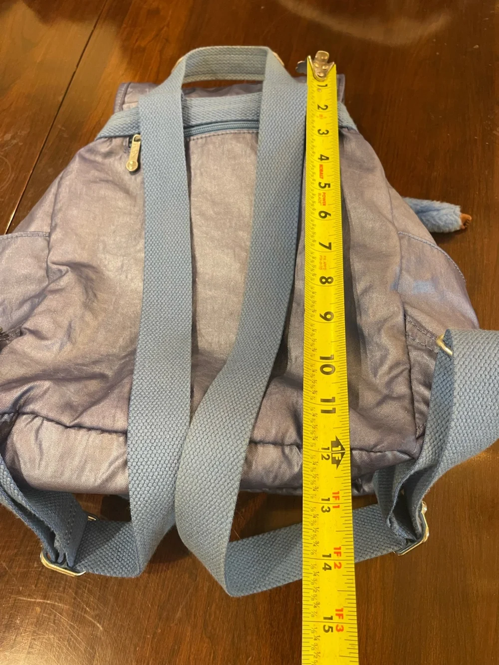 Kipling City Pack Metallic Blue Backpack Small Slouchy Y2K Monkey Charm Nylon